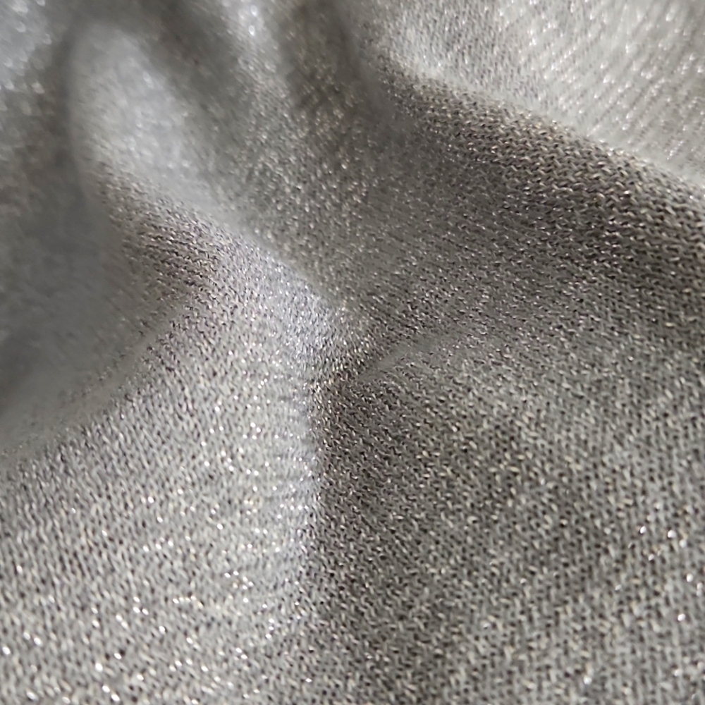 S/M Metalic Poncho Batwing Sweater Gret knit High-Low Career Contemporary - Picture 7 of 12